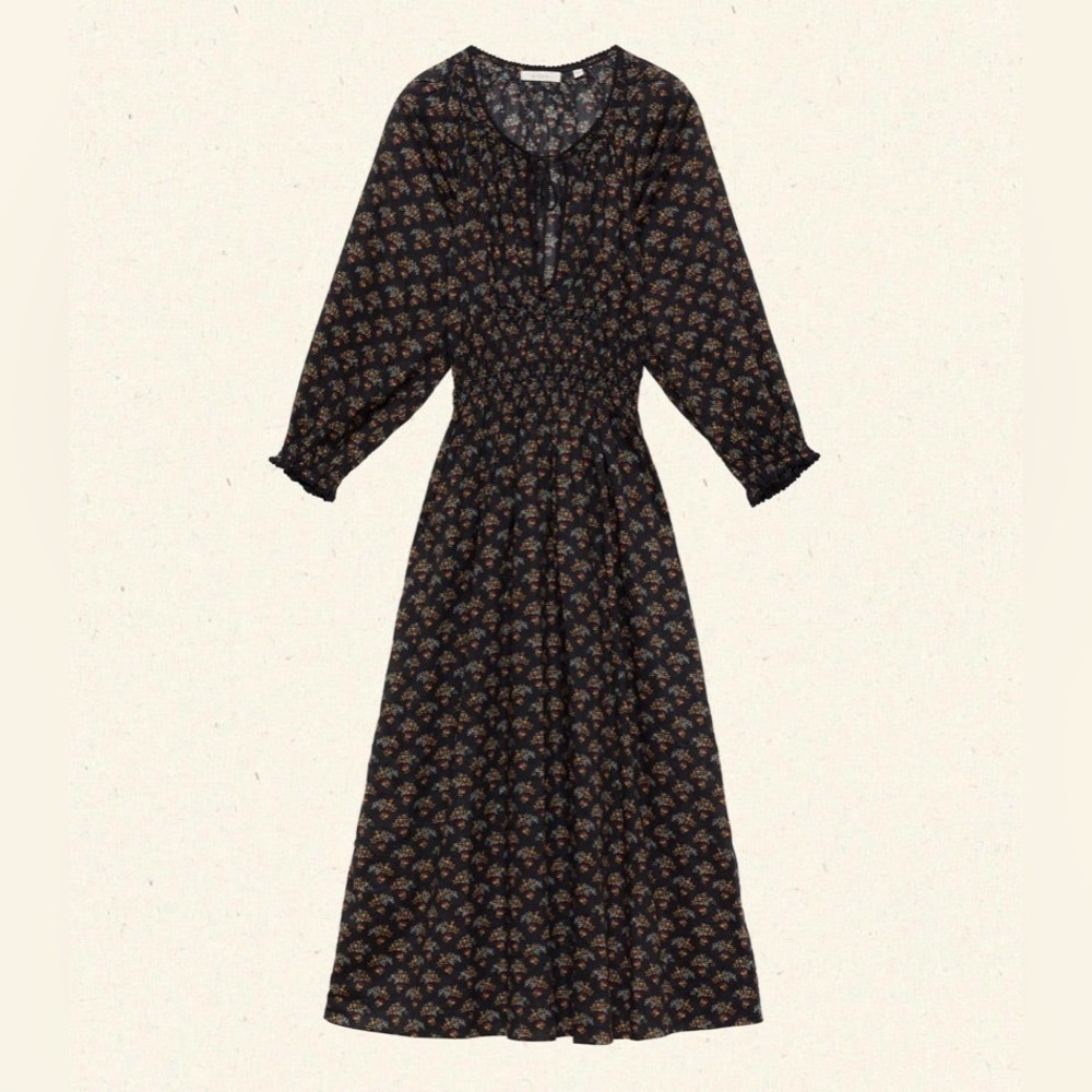 DÔEN Delfina Dress in Delphinum Floral Maxi Dress